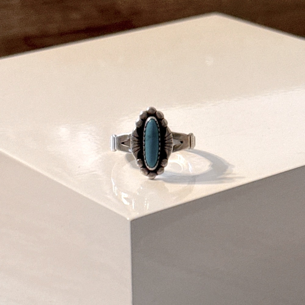 VTg bell trading post Sterling silver handmade ring, Native American size 7